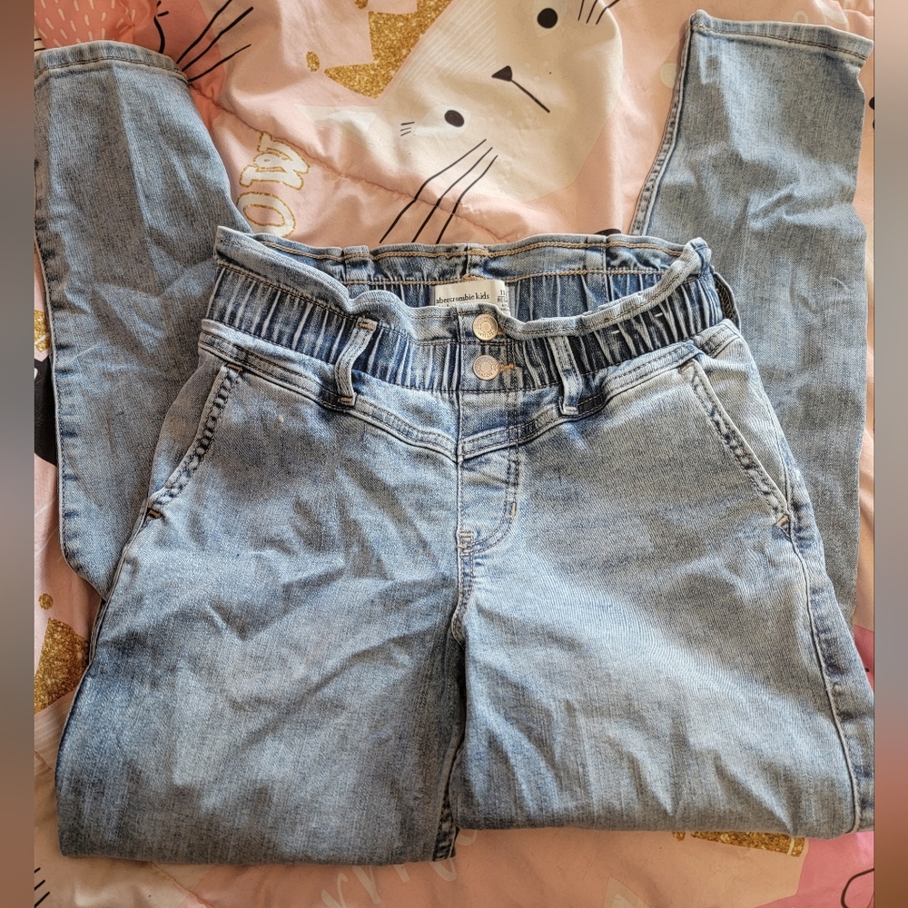 kids high rise paperbag waist mini mom jeans 11/13